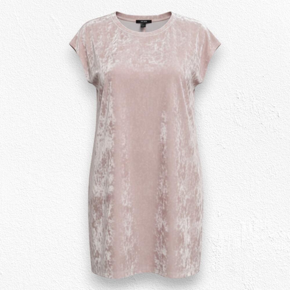 Blush Pink Crushed Velvet Sleeveless Mini Dress Stretch Party Size Small NWT